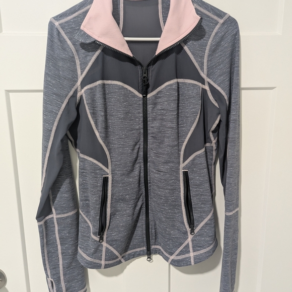Zella Jackets & Blazers - Zella Gray and Pink Zip-up Active wear Jacket